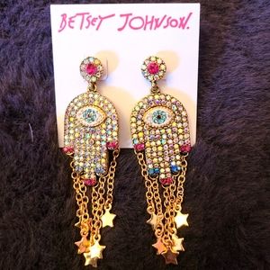 👁 Betsey Johnson Seeing Eye Hand Earrings 👁